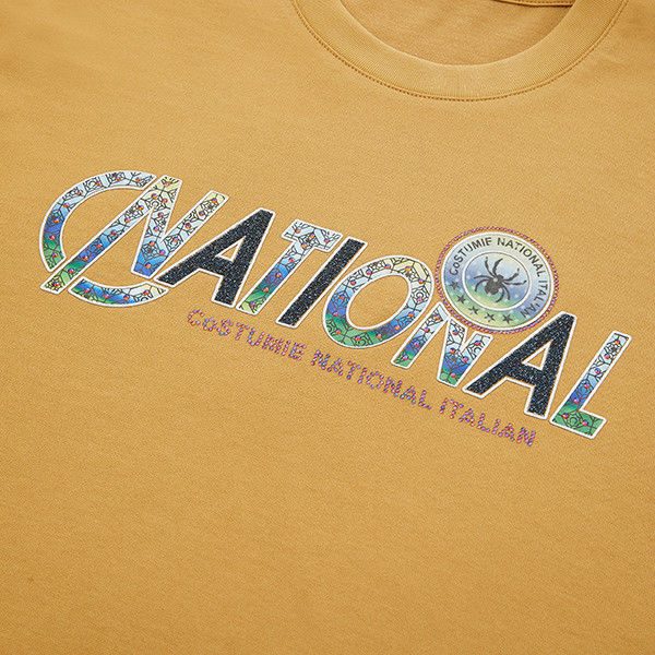 কাস্টমাইজড লোগো সাদা কমলা টি-শার্ট পুরুষের জন্য সিজুল স্টাইল ওভার-সাইজ সিম্পল ডিজাইনের সাথে