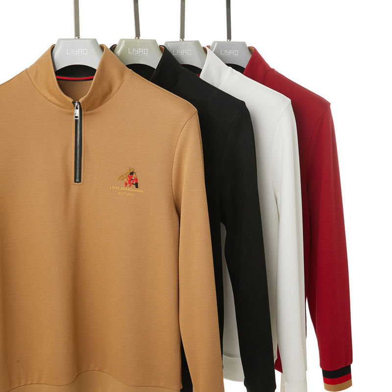 পুরুষদের জন্য পোলো টি-শার্ট ১০০% কটন ফুল স্লিভ কাস্টম লোগো স্ট্যান্ড কলার নিয়মিত দৈর্ঘ্য