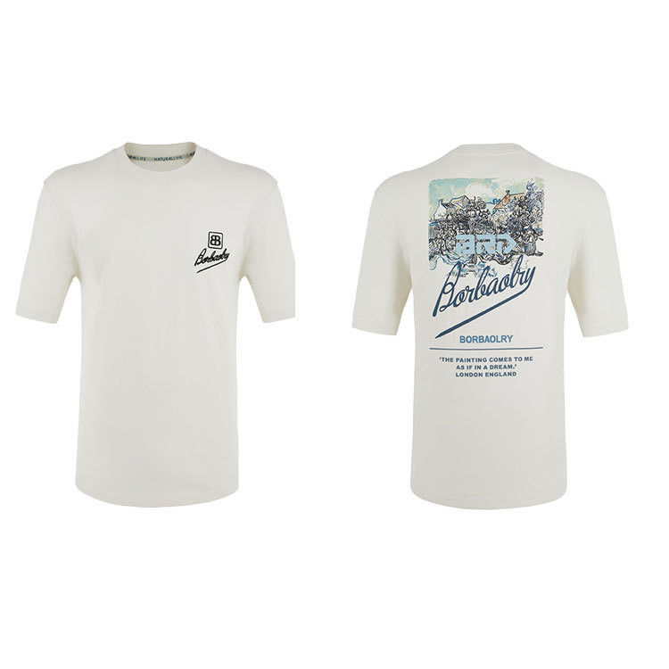 প্রিন্টেড কাস্টম ১০০% কটন ফিটড টি-শার্ট পুরুষদের জন্য অনুষ্ঠান দৈনন্দিন নৈমিত্তিক অফিস পোশাক