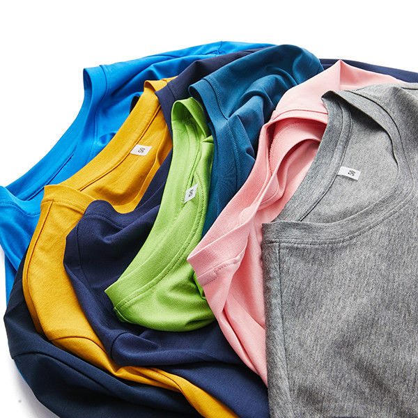 আরামদায়ক রং পুরুষদের টি-শার্ট পেশাদার সরল শার্ট 100% তুলা ফ্যাব্রিক