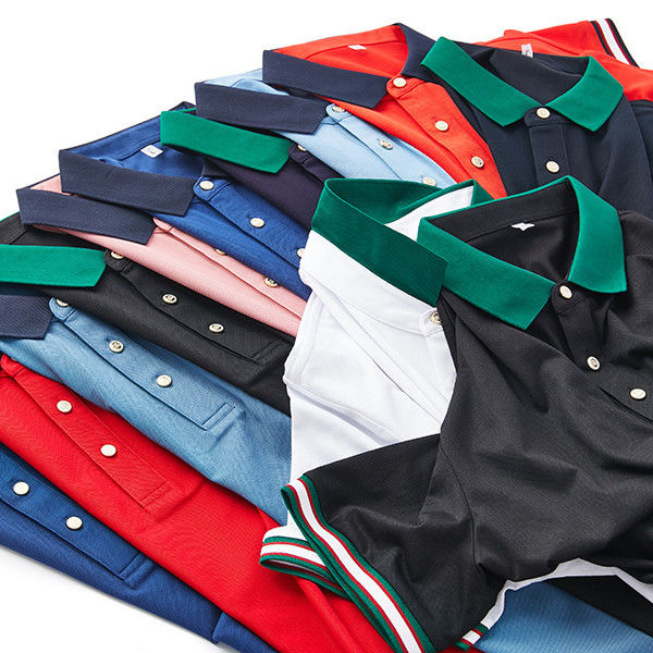 পুরুষদের বসন্ত গ্রীষ্মকালীন পোলো টি-শার্ট বোনা কাপড় এবং 230 জিএসএম গোলাকার ঘাড় সহ