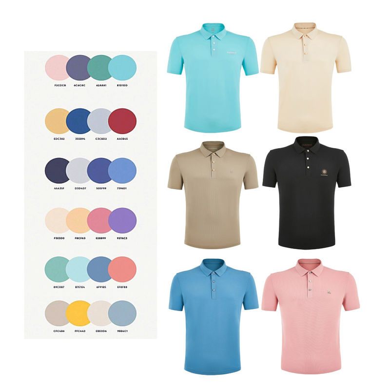 Men's Polo Shirt with Quick Dry Anti-Pilling Custom Logo Cotton Fabric Seamless Design পুরুষদের পোলো শার্ট সঙ্গে দ্রুত শুকনো এন্টি-পিলিং কাস্টম লোগো