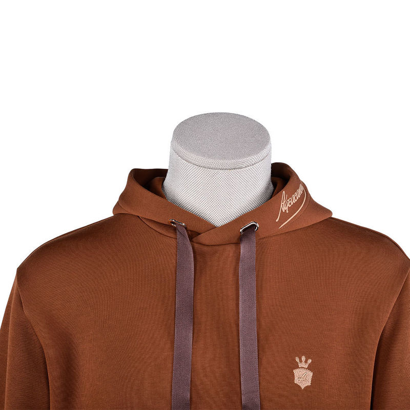 ব্রাউন কটন বোনা ভেন্টিজ হুডিস সোয়েটশার্ট 400Gsm