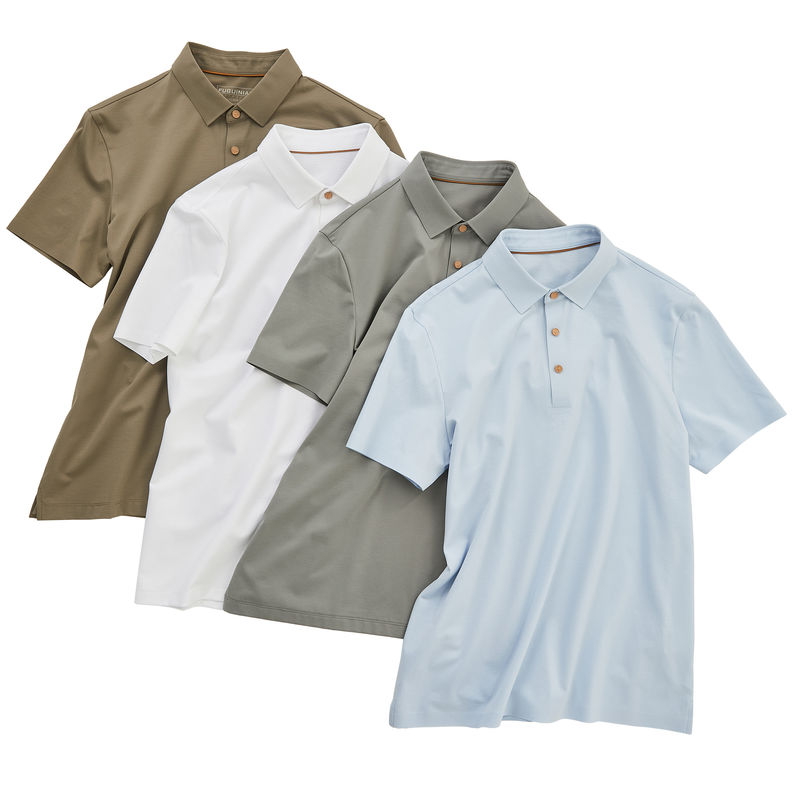 লোগো সহ ব্রোডারি পোলো শার্ট সাধারণ সাদা পোলো শার্ট 100% কাস্টম রঙের