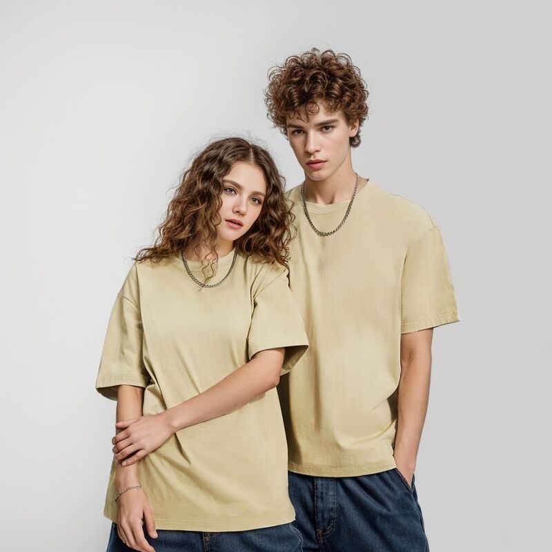 পুরুষদের জন্য কাস্টমাইজড ব্ল্যাঙ্ক টি-শার্ট, উচ্চ মানের হেভিওয়েট রিবড ক্রুনেক টি-শার্ট