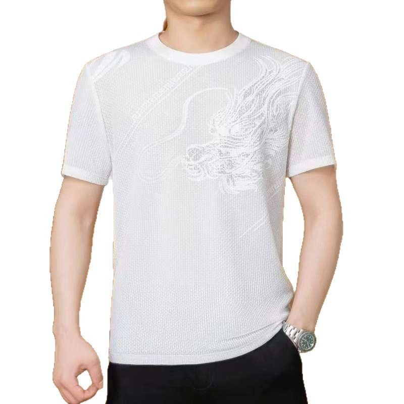 ফ্যাক্টরি ডাইরেক্ট নিটওয়্যার ক্রুনেক পুরুষদের শ্বাসপ্রশ্বাসযোগ্য ছোট হাতা লোগো গল্ফ টি-শার্ট