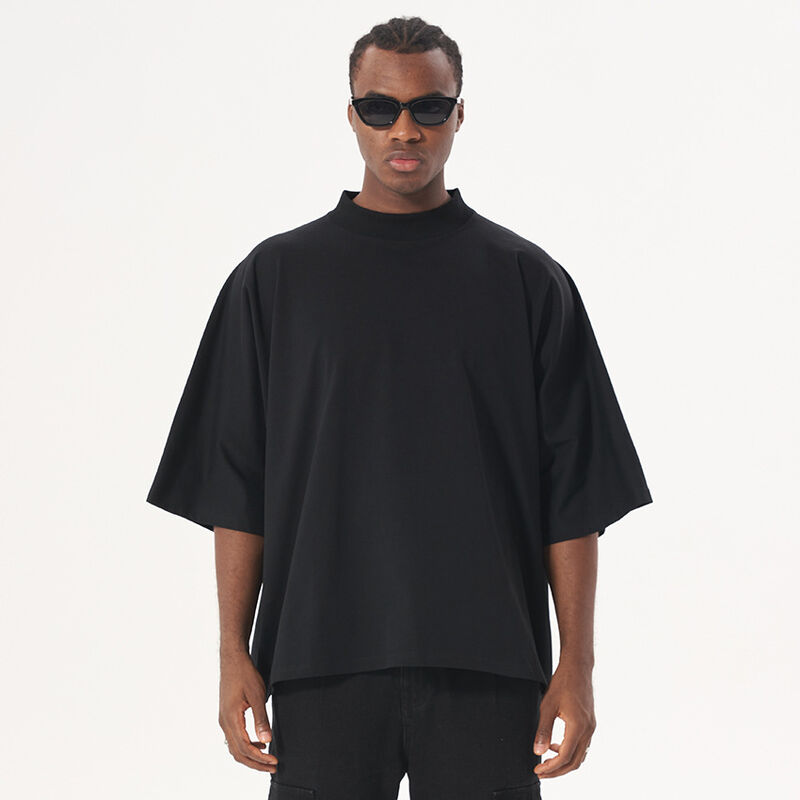 পোশাক প্রস্তুতকারক কাস্টম ২২০ জিএসএম টি-শার্ট হেভিওয়েট সিমলেস টি-শার্ট বক্সি ক্রপড টি-শার্ট