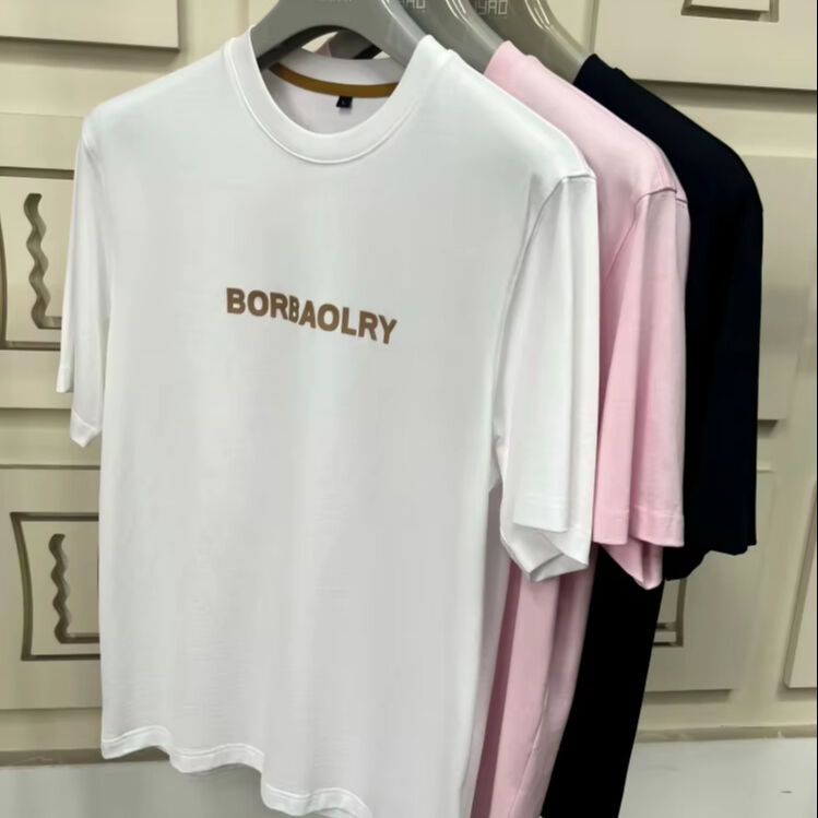 ডিটিজি প্রযুক্তি ব্যবহার করে কাস্টম লোগো মুদ্রিত পুরুষদের উচ্চ মানের নিয়মিত ফিট শর্ট স্লিভ টি-শার্ট