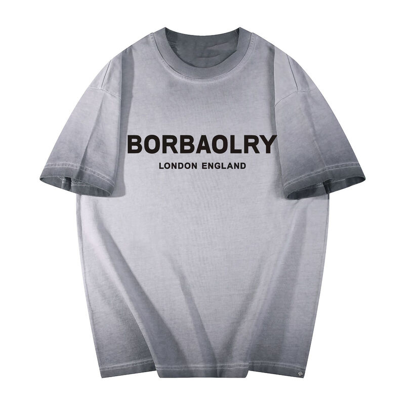 হট কাস্টম পুরুষদের টি-শার্ট ওয়াশ টু ডু ওল্ড স্টাইল বড় আকারের শার্ট কাস্টম লোগো মুদ্রণ ফ্যাশন নৈমিত্তিক শর্ট-ম্যানুফ শার্ট