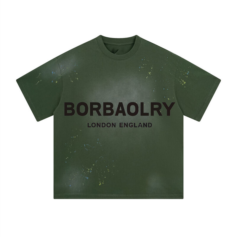 উচ্চ মানের ভারী ওজন সংকুচিত পুরুষদের বক্স টি-শার্ট অ্যাসিড ওয়াশ ওভারসাইজ টি-শার্ট কাস্টম ক্রপ টি-শার্ট পুরুষদের