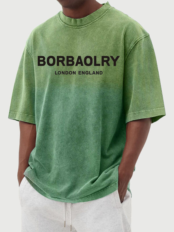 ব্যক্তিগতকৃত স্ট্রিট পুরুষদের ওয়াশড গ্রেডিয়েন্ট শর্ট-স্লিভ টি-শার্ট ক্যাজুয়াল পুরুষদের টপস গ্রীষ্মকালীন পোশাক পাইকারি