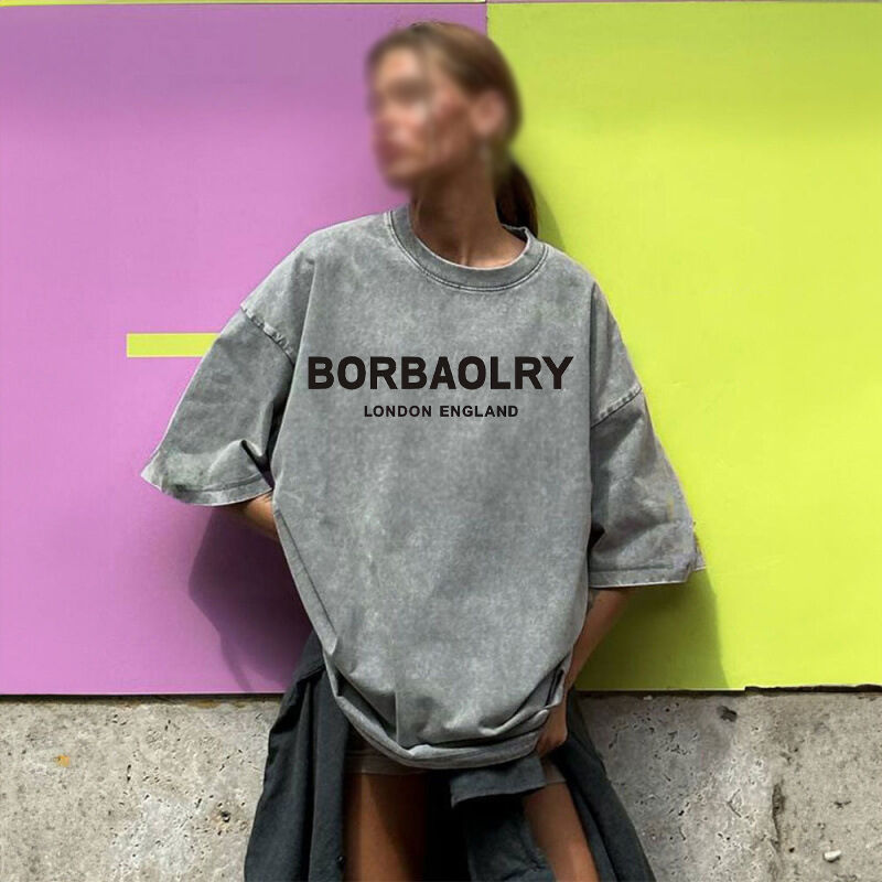 উচ্চমানের কটন টি-শার্ট ওভারসাইজড ভিনটেজ সলিড কালার ওয়াশিং টি-শার্ট হেভিওয়েট ভিনটেজ টি-শার্ট