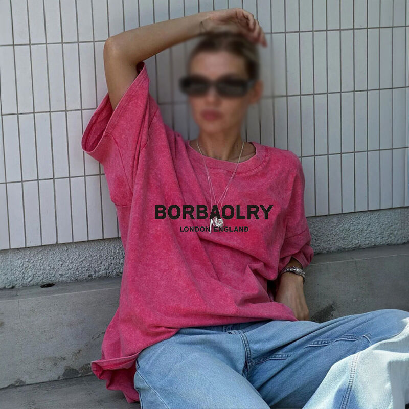 উচ্চমানের কটন টি-শার্ট ওভারসাইজড ভিনটেজ সলিড কালার ওয়াশিং টি-শার্ট হেভিওয়েট ভিনটেজ টি-শার্ট