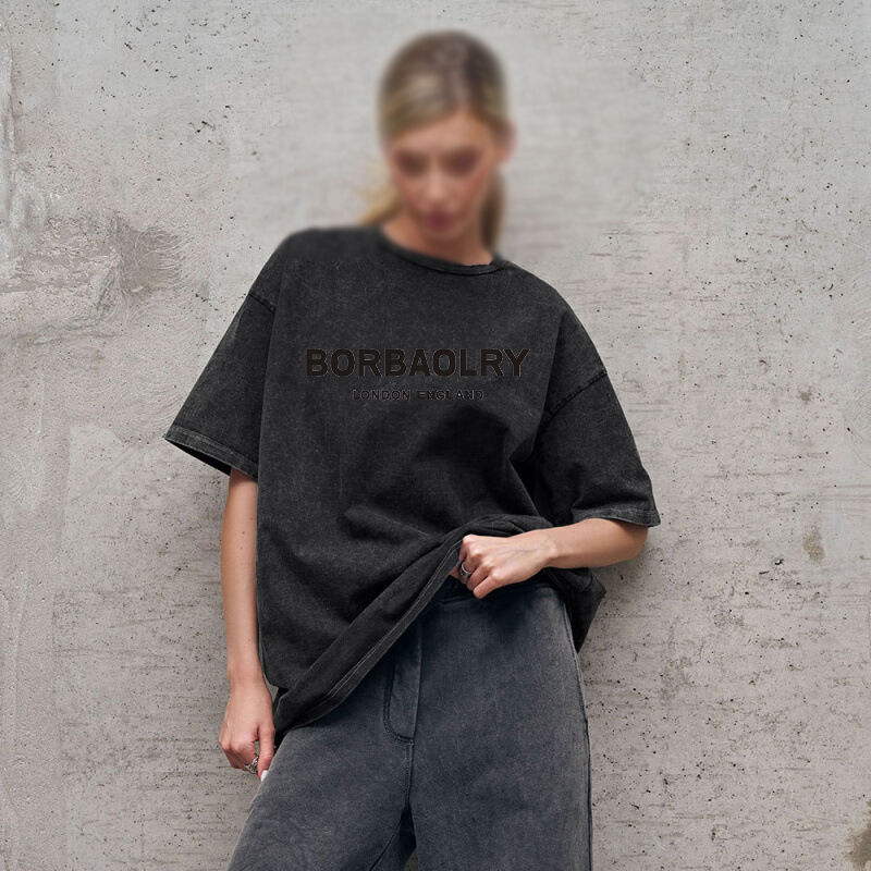 উচ্চমানের কটন টি-শার্ট ওভারসাইজড ভিনটেজ সলিড কালার ওয়াশিং টি-শার্ট হেভিওয়েট ভিনটেজ টি-শার্ট