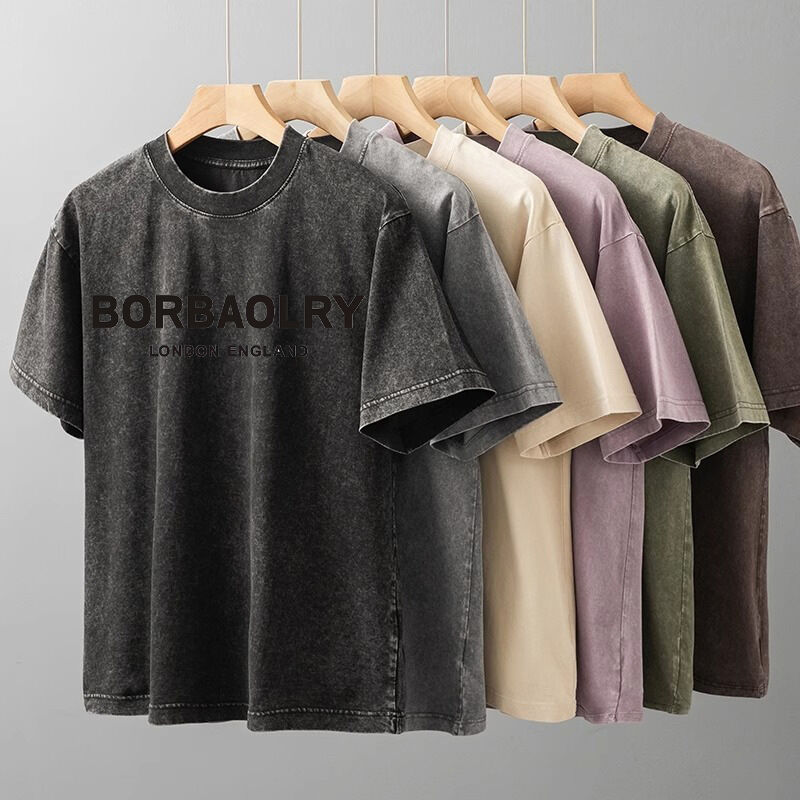 কাস্টমাইজ লোগো টপ কোয়ালিটি কটন অ্যাসিড ওয়াশ টি-শার্ট ওভারসাইজড রেট্রো মিনারেল ডিজিটাল প্রিন্টিং হেভিওয়েট ভিন্টেজ টি শার্ট