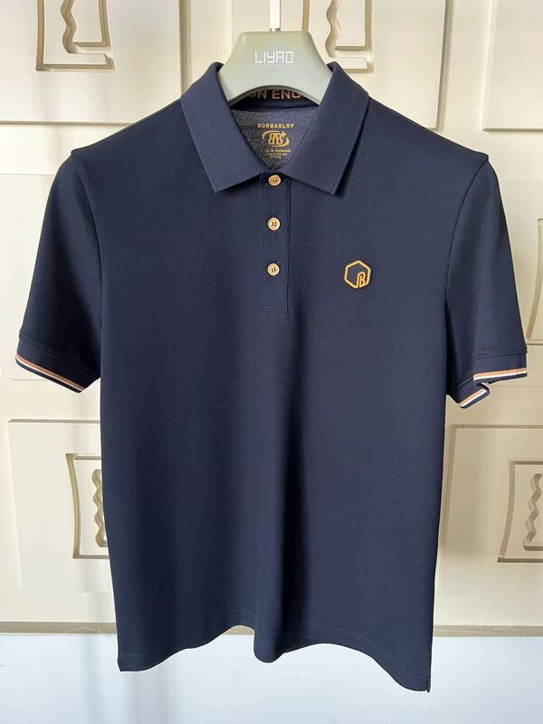 প্রিমিয়াম পুরুষদের পোলো শার্ট ক্লাসিক কলার রঙিন রেঞ্জ চমৎকার ডিটেইলিং টেক্সচার্ড সিলিকন লোগো উচ্চ মানের পুরুষদের পোলো টি-শার্ট