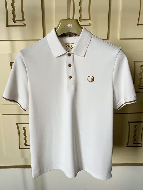 প্রিমিয়াম পুরুষদের পোলো শার্ট ক্লাসিক কলার রঙিন রেঞ্জ চমৎকার ডিটেইলিং টেক্সচার্ড সিলিকন লোগো উচ্চ মানের পুরুষদের পোলো টি-শার্ট
