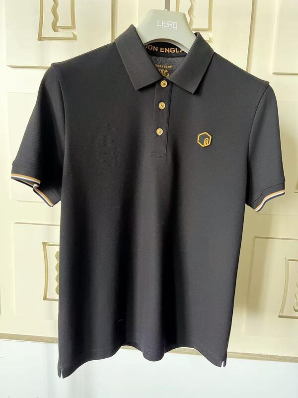 প্রিমিয়াম পুরুষদের পোলো শার্ট ক্লাসিক কলার রঙিন রেঞ্জ চমৎকার ডিটেইলিং টেক্সচার্ড সিলিকন লোগো উচ্চ মানের পুরুষদের পোলো টি-শার্ট