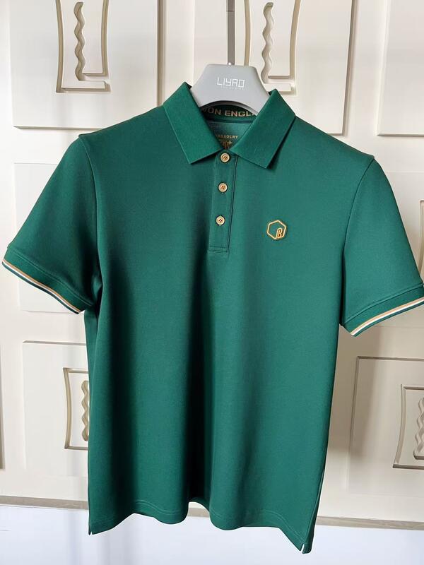 প্রিমিয়াম পুরুষদের পোলো শার্ট ক্লাসিক কলার রঙিন রেঞ্জ চমৎকার ডিটেইলিং টেক্সচার্ড সিলিকন লোগো উচ্চ মানের পুরুষদের পোলো টি-শার্ট