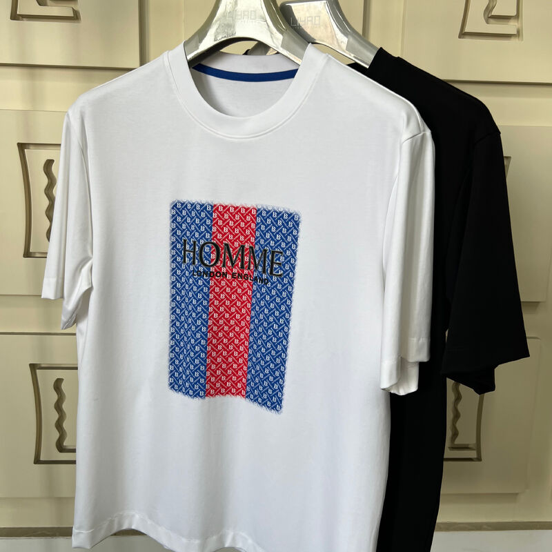 ক্রু নেক এমব্রয়ডারি টি-শার্ট | 3D অক্ষর ও প্যাটার্ন ডিজাইন লাক্সারি রাউন্ড নেক পুরুষদের টি-শার্ট জার্সি প্রস্তুতকারক