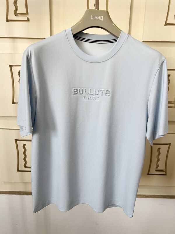 বিলাসবহুল ক্রু নেক টি-শার্ট প্রিন্ট লোগো ডিজাইন মূল ফ্যাব্রিক এমবসিং প্রক্রিয়া প্লাস তাপ গ্রহণ করে - স্থানান্তর ভিনাইল প্রক্রিয়া OEM / ODM