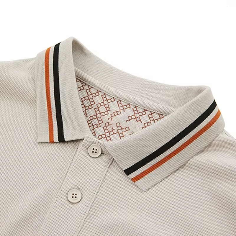 কাস্টম লোগো আকার ফ্যাব্রিক দ্রুত শুকনো স্ট্রিপযুক্ত শর্ট আর্ম পোলো টি শার্ট পুরুষদের জন্য সর্বশেষ নকশা মুদ্রিত