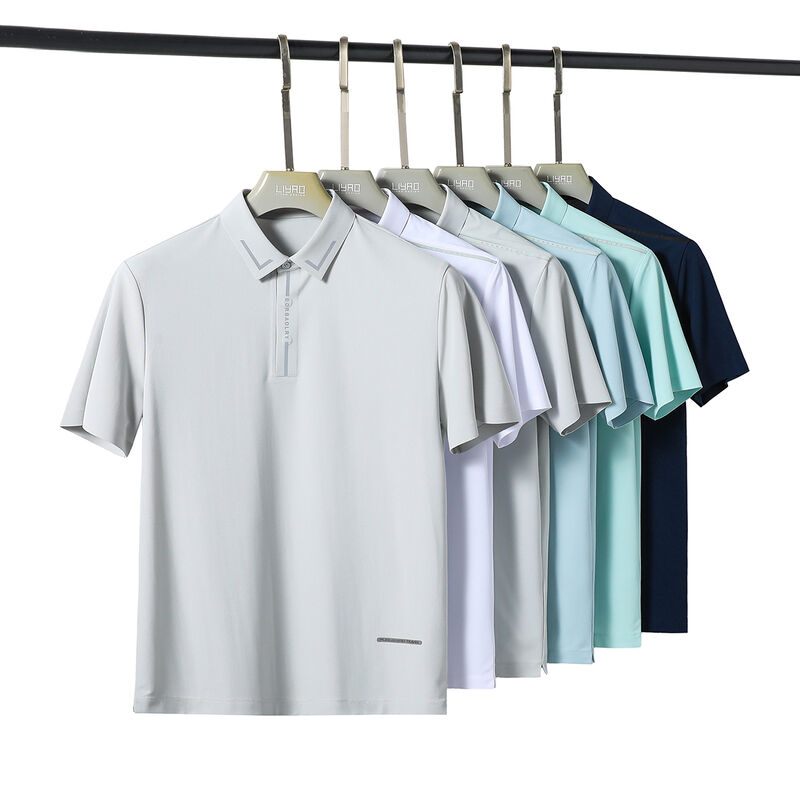 কাস্টম লোগো ডিজাইন সিমলেস এবং দ্রুত শুকনো উচ্চ মানের সাদা কালো পুরুষদের জন্য পোলো টিশার্ট