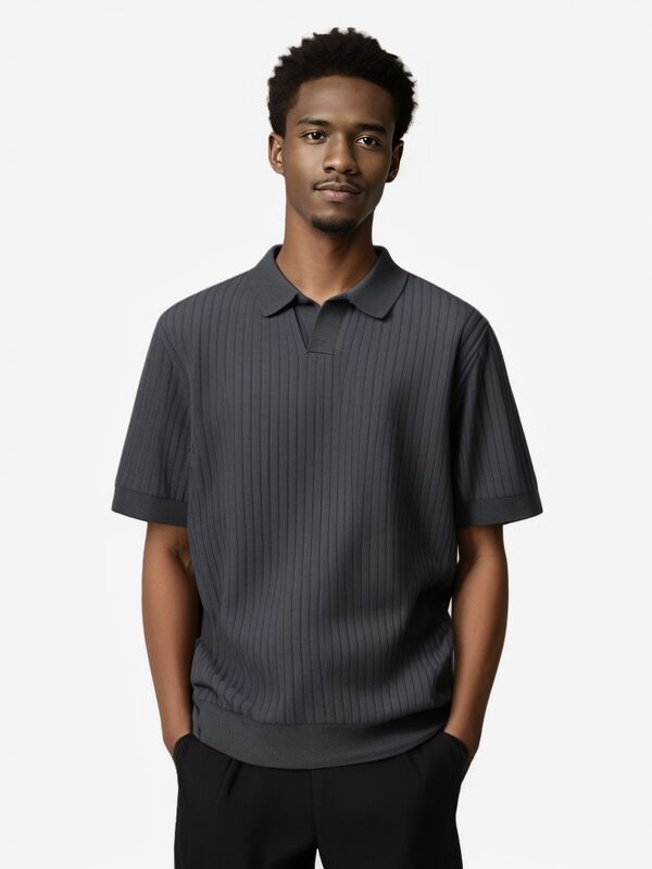 স্বনির্ধারিত পুরুষদের পোলো শার্ট পোশাক ছোট হাতা পুরানো টাকা & নতুন ট্রেন্ড গ্রীষ্মকালীন কটন বুনন সোয়েটার সাধারণ বুনন টি-শার্ট