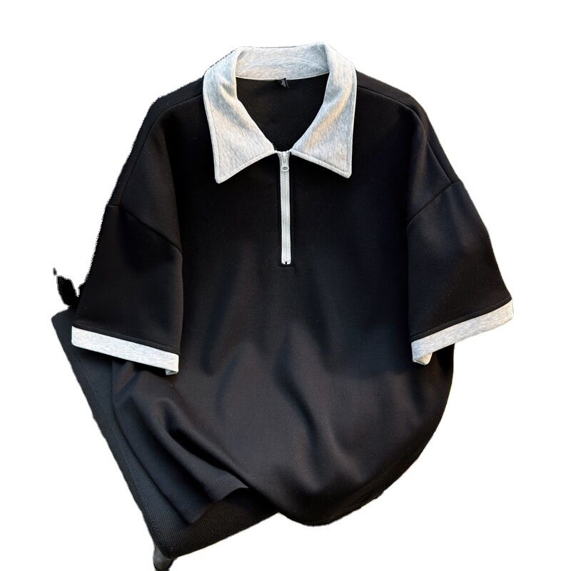 উচ্চ মানের পাইকারি পুরুষদের পোশাক ওভারসাইজ জিপার শার্ট প্রস্তুতকারক পুরুষদের জন্য খালি স্বল্প আর্ম শার্ট