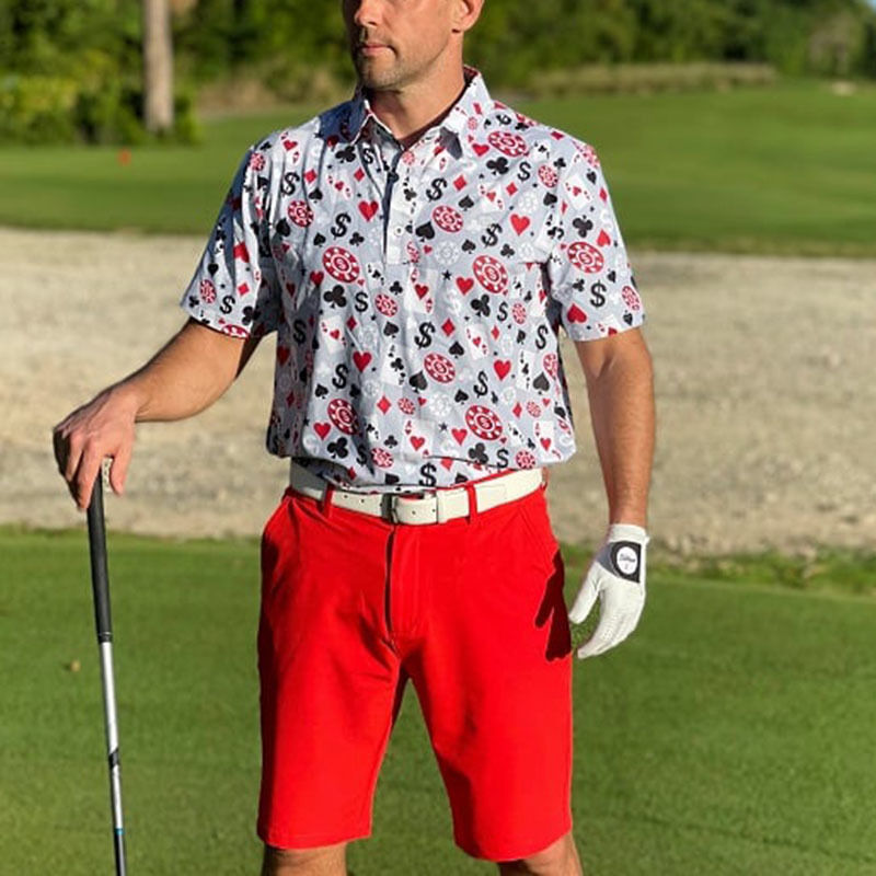 OEM উচ্চ মানের পুরুষদের পোকার কালো জ্যাক গল্ফ শর্ট স্লিভ 4 ওয়ে স্ট্রেচ হালকা ওজনের দ্রুত শুকনো গল্ফ পোলো শার্ট কাস্টম লোগো