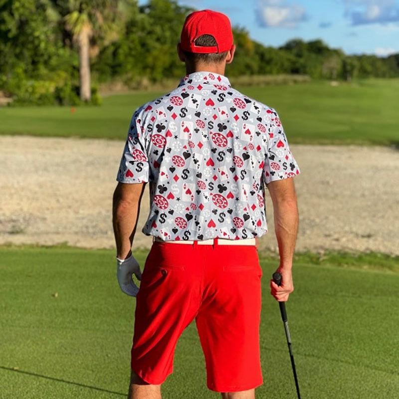 OEM উচ্চ মানের পুরুষদের পোকার কালো জ্যাক গল্ফ শর্ট স্লিভ 4 ওয়ে স্ট্রেচ হালকা ওজনের দ্রুত শুকনো গল্ফ পোলো শার্ট কাস্টম লোগো