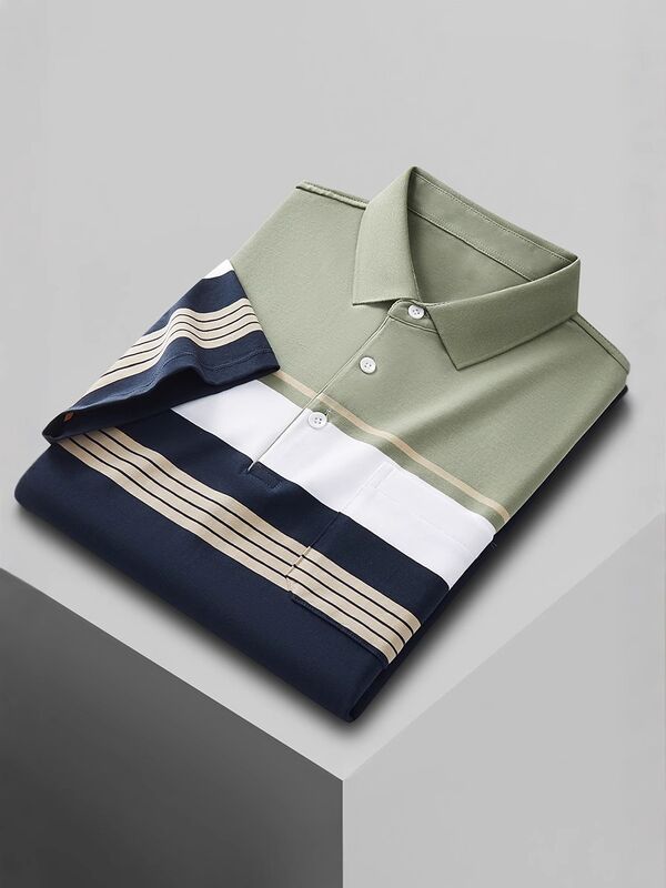 গ্রীষ্মকালীন শর্ট আর্মযুক্ত বিজনেস পোলো শার্ট পুরুষদের টি-শার্ট পাতলা ল্যাপেল বিজনেস ক্যাসুলার ট্রেন্ড