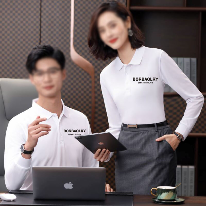 কাস্টম পোলো শার্ট লম্বা হাতা প্রিন্টেড লোগো এমব্রয়ডারি টি-শার্ট পোলো কটন ব্ল্যাঙ্ক পুরুষদের লম্বা-হাতা পোলো শার্ট